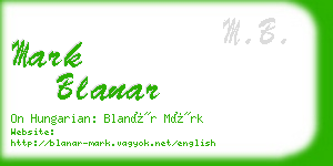 mark blanar business card